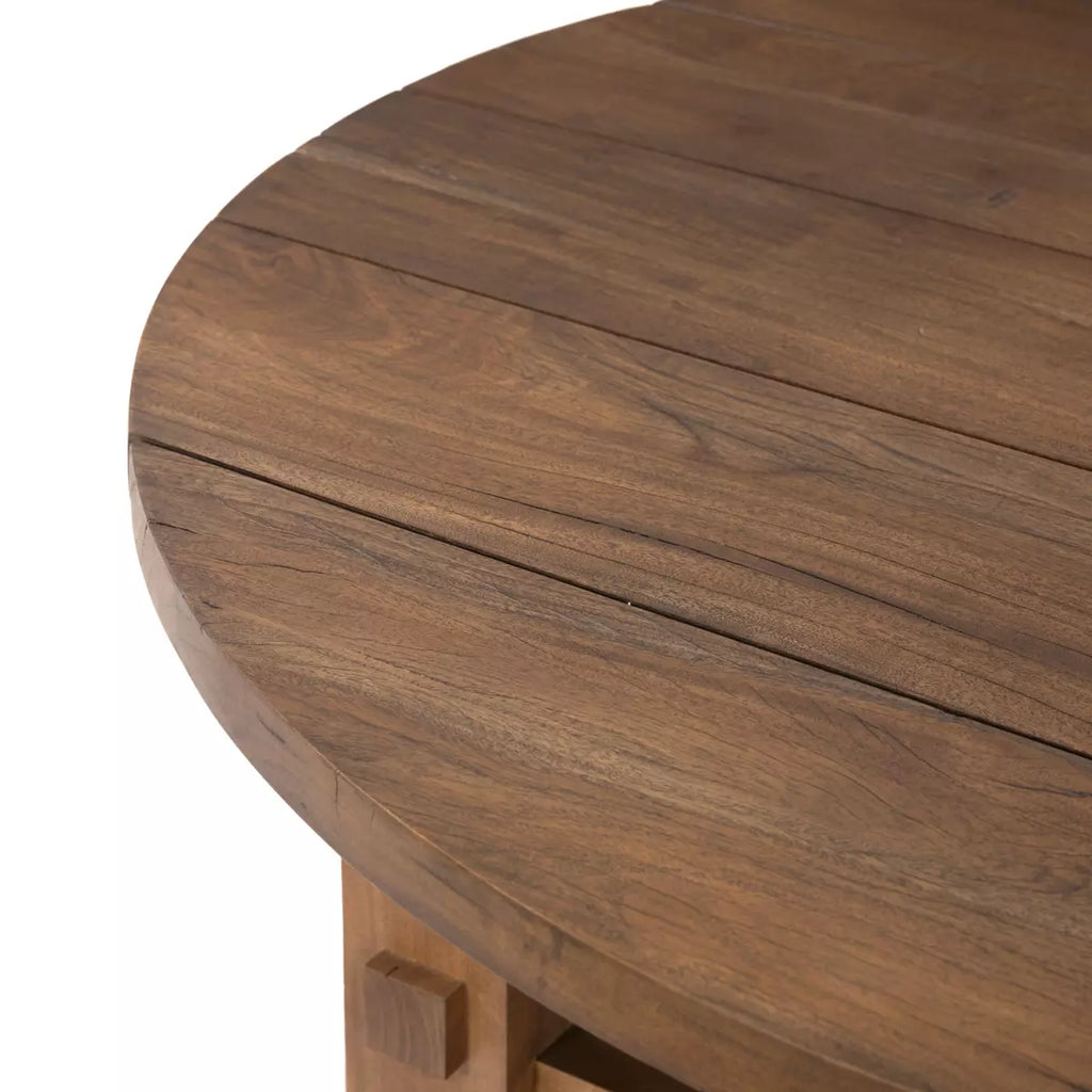 Wide Plank Round Coffee Table