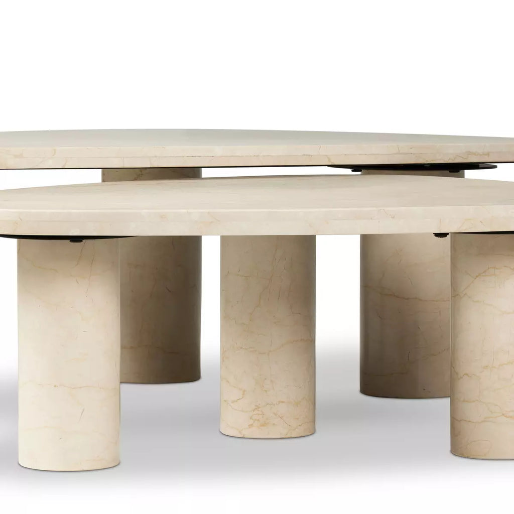 Cream Marble Nesting Coffee Tables