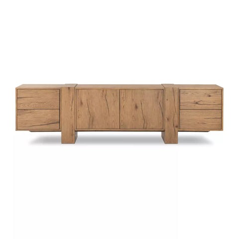 Fisher Media Console, Rustic Amber