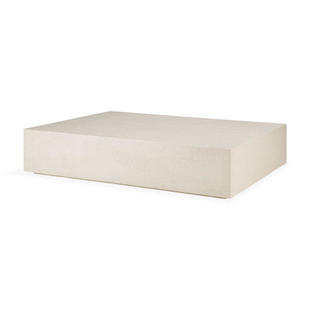 Elements Coffee Table, Off White Microcement, Rectangle