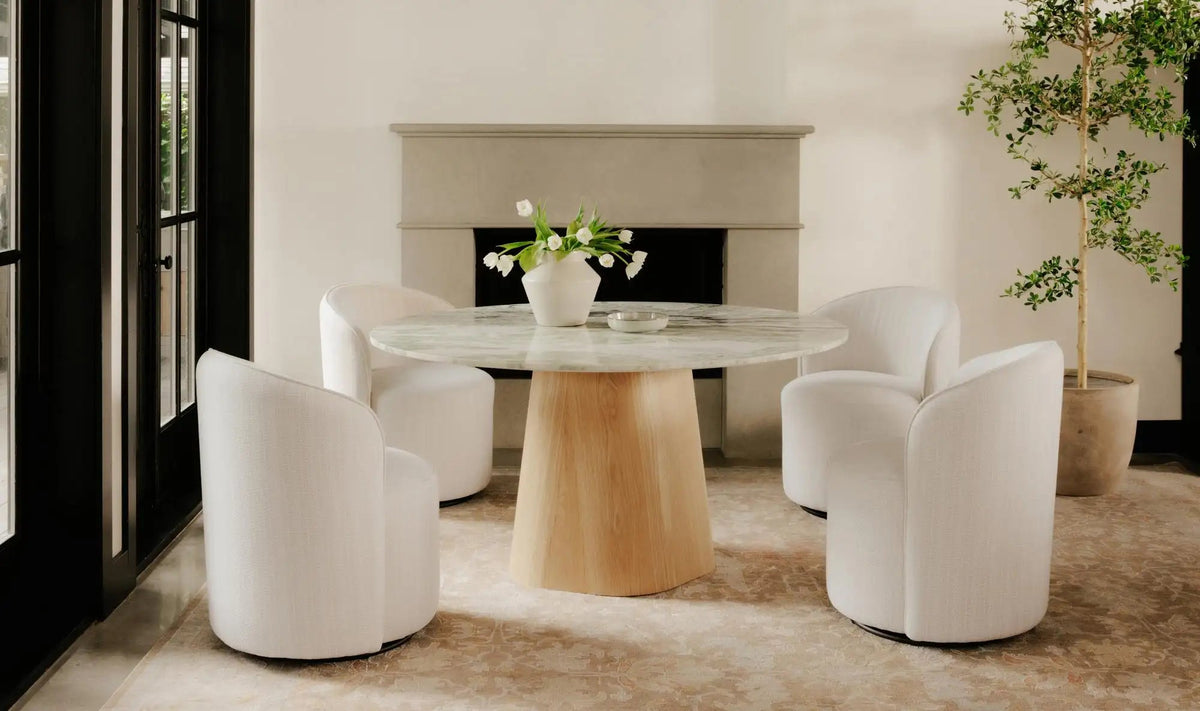 Evelyn Dining Table Green Onyx Marble Top | Sage Interiors