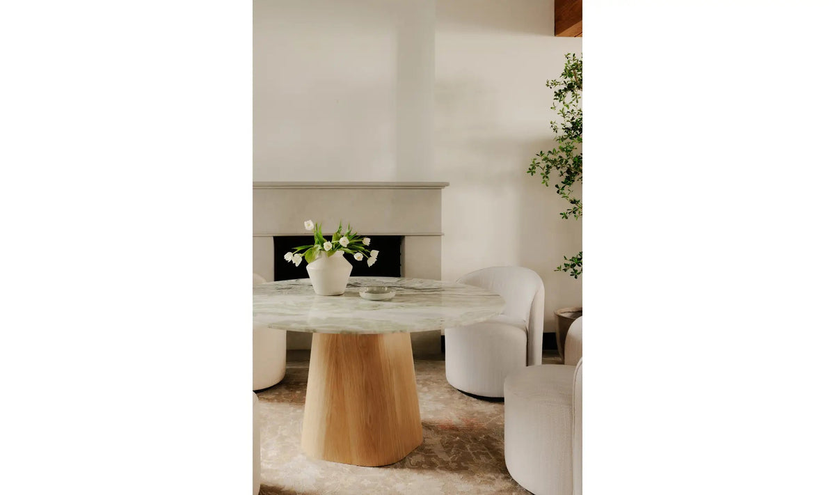 Evelyn Dining Table Green Onyx Marble Top | Sage Interiors