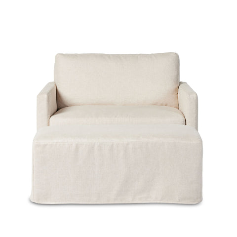 Cassie Slipcover Chair with Ottoman