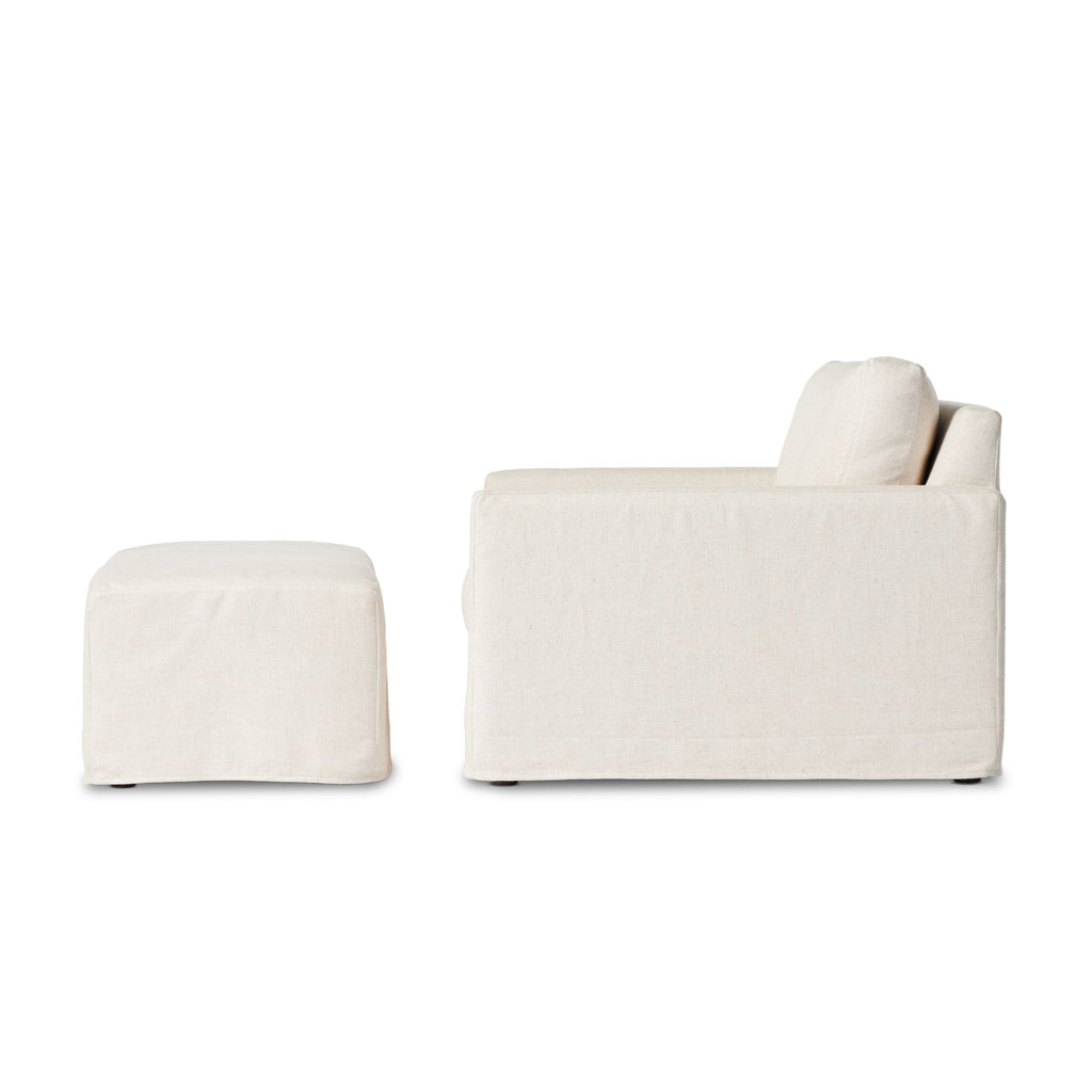 Cassie Slipcover Chair with Ottoman
