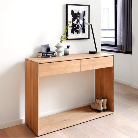 Oak Nordic Console with Drawers
