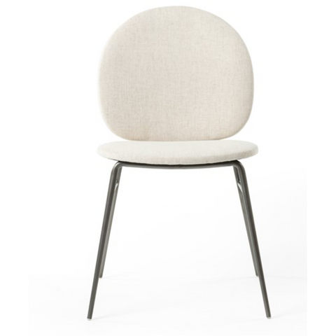 High-performance upholstered, modern, metal-leg dining chair