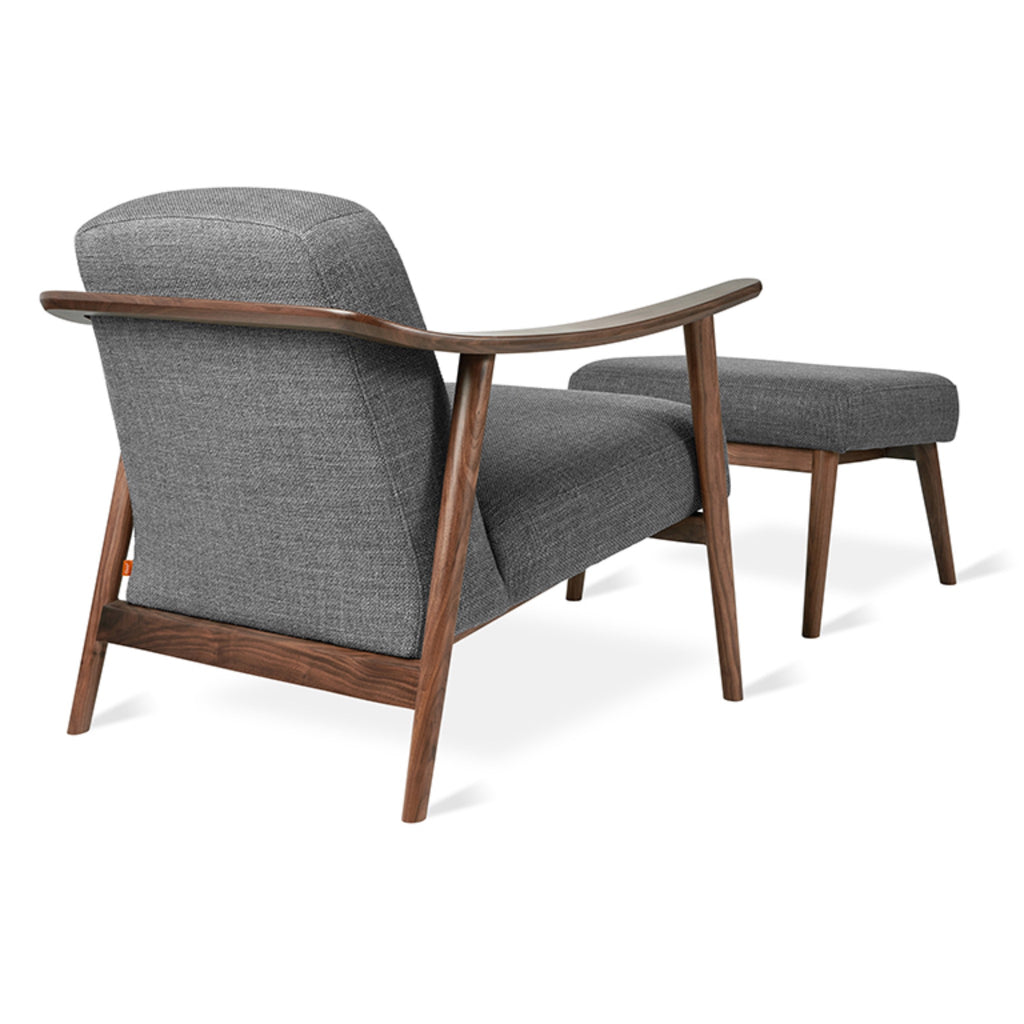 Baltic Chair and Ottoman with Walnut Frame