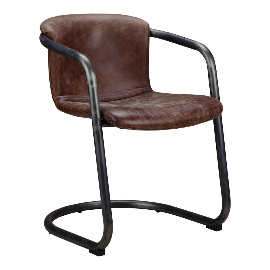 Leather Meets Metal Dining Chair