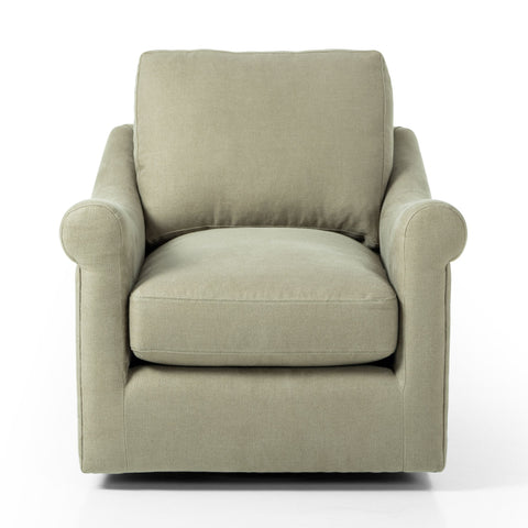 Belgian Linen™ Swivel Chair, Brussels Khaki