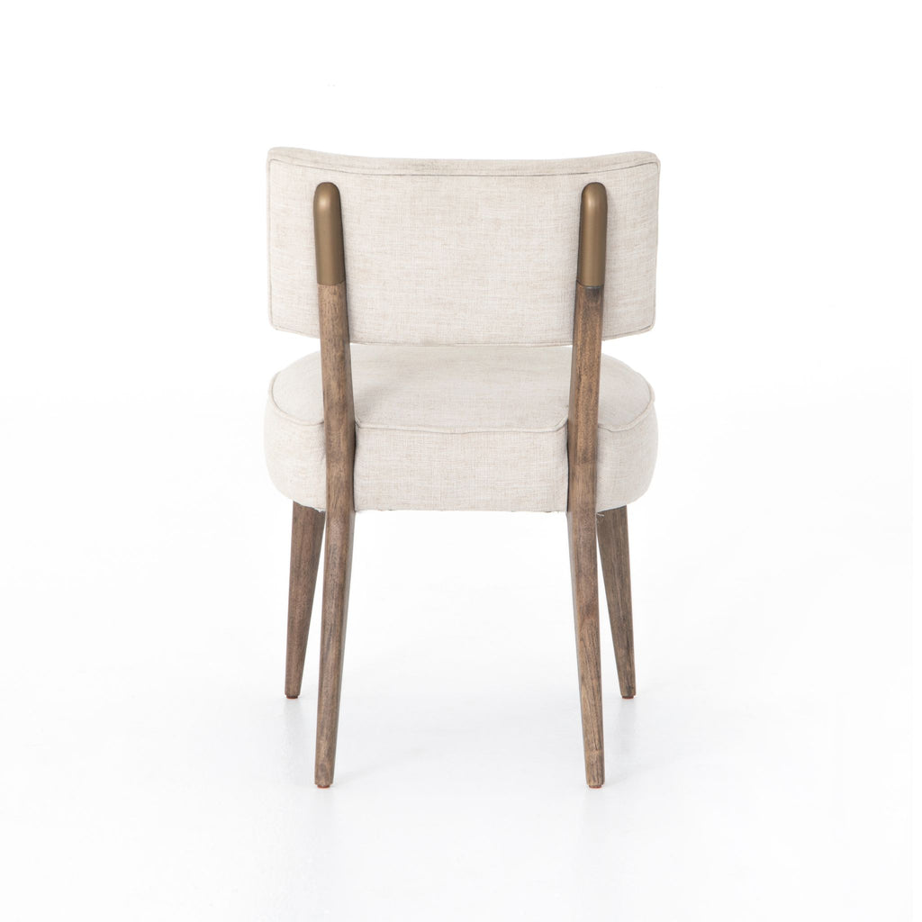 Vintage Brass Backed Dining Chair, Cambric Ivory