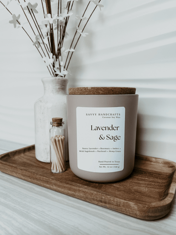 12oz Candle - Lavender & Sage: Blush - Sage InteriorsSavvy Handcraftscandle
