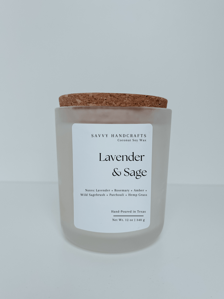 12oz Candle - Lavender & Sage: Cream - Sage InteriorsSavvy Handcraftscandle