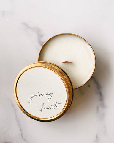 "You're My Favorite" Soy Travel Candles: Peony + Salt