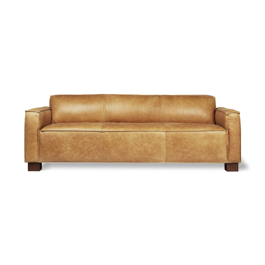 Cabot Sofa – Masculine Modern Leather Sofa with French Seams