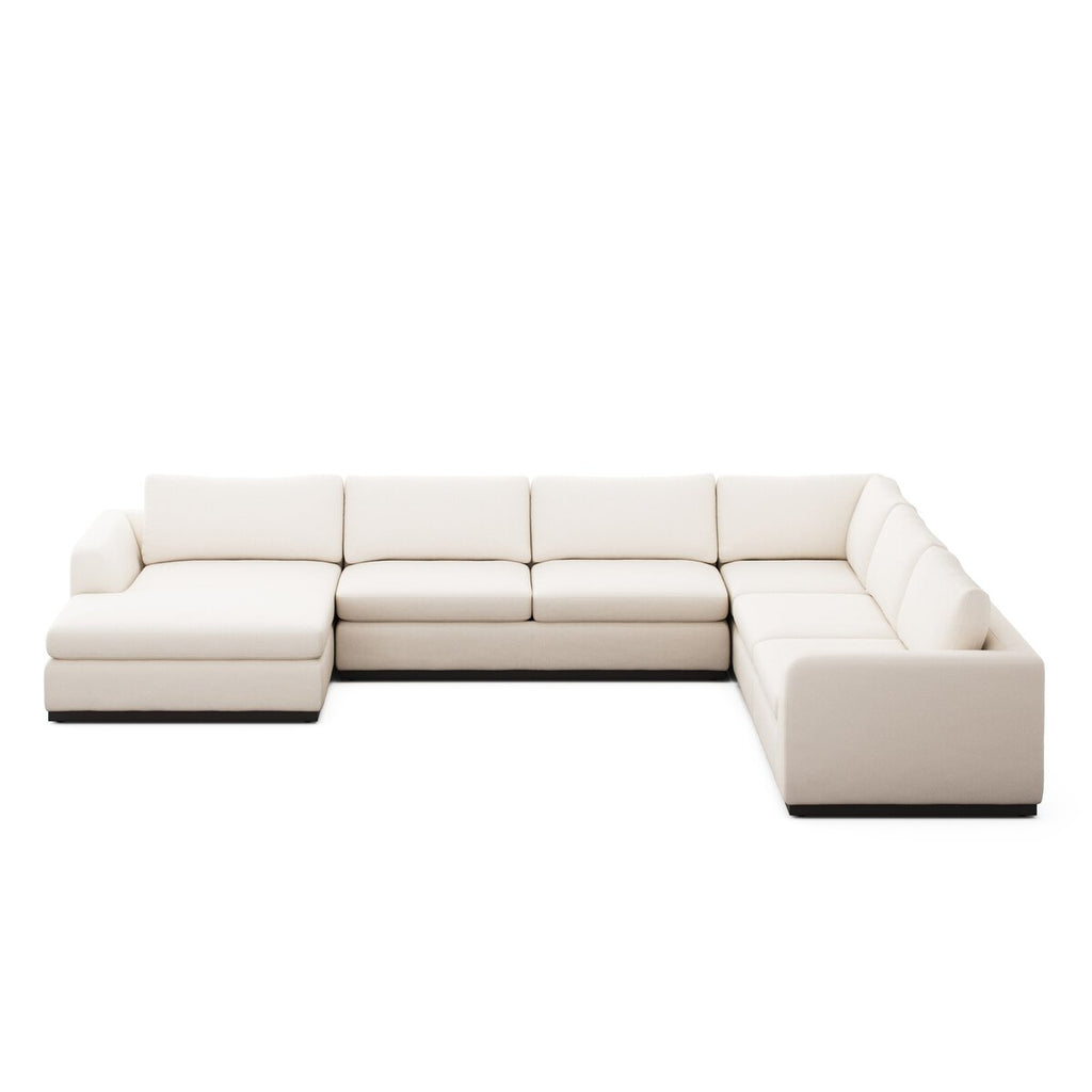 White sectional sofa on a white background