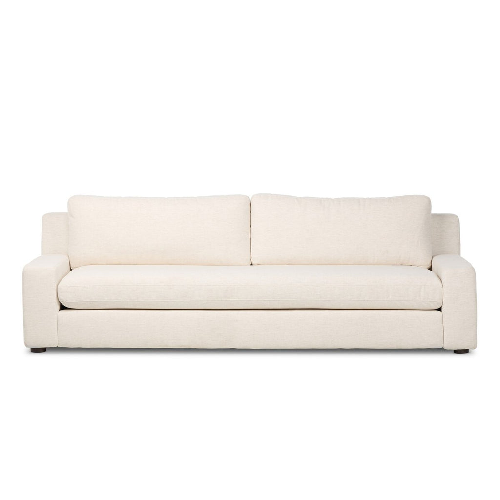 Beige sofa on a white background