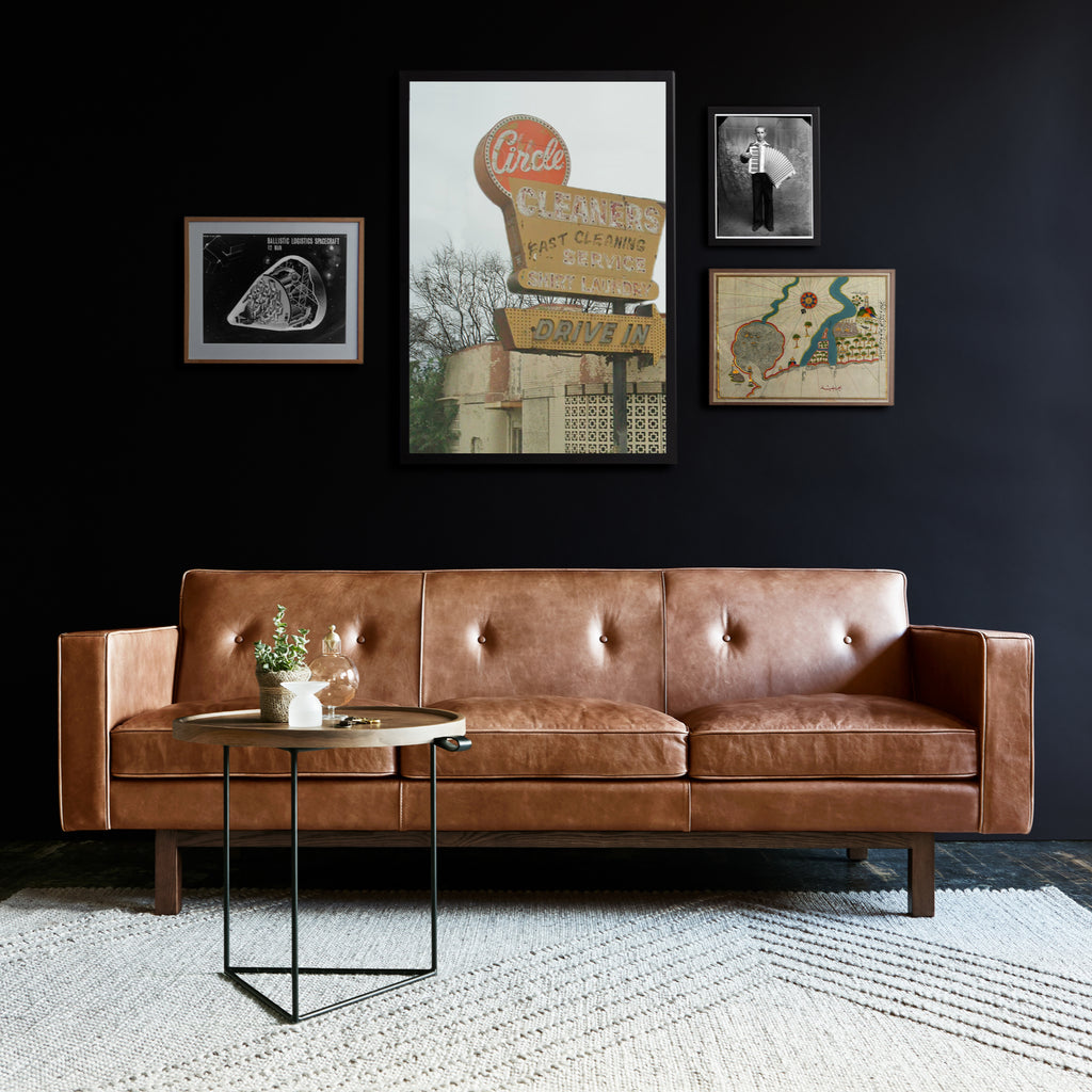 Embassy Sofa – Vintage Leather Mid-Century Sofa with Tufted Back