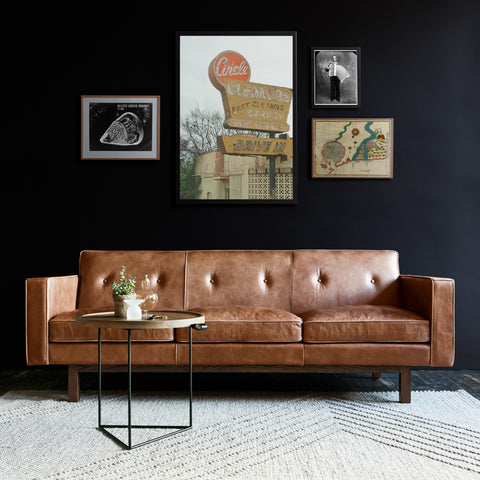 Embassy Sofa – Vintage Leather Mid - Century Sofa with Tufted Back - Sage InteriorsSage InteriorsSofas