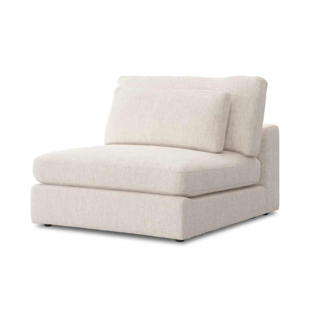 Beige sectional sofa on a white background