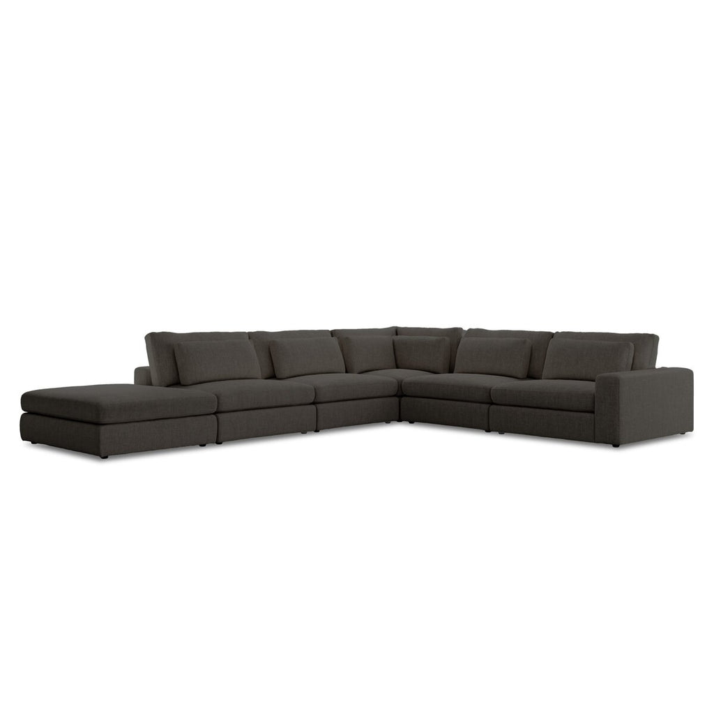 Gray sectional sofa on a white background
