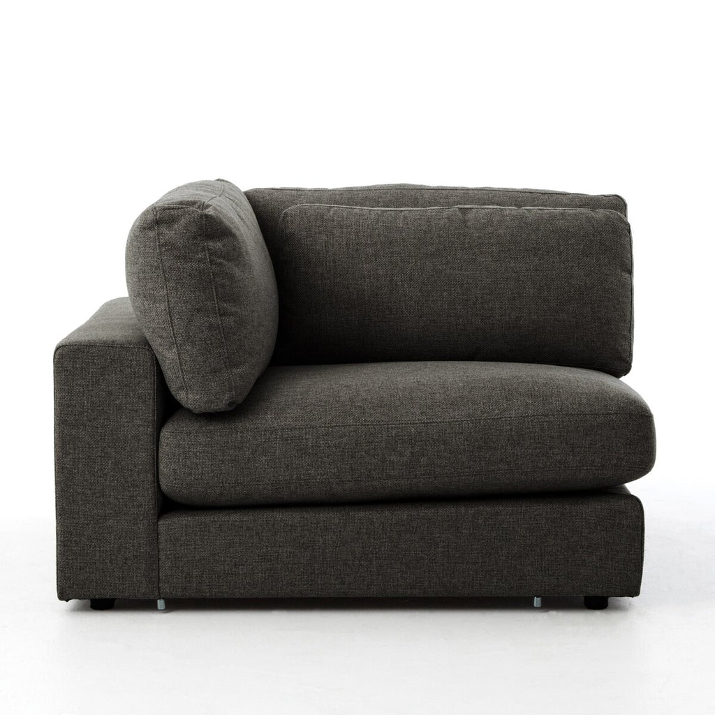 Gray sectional sofa on a white background