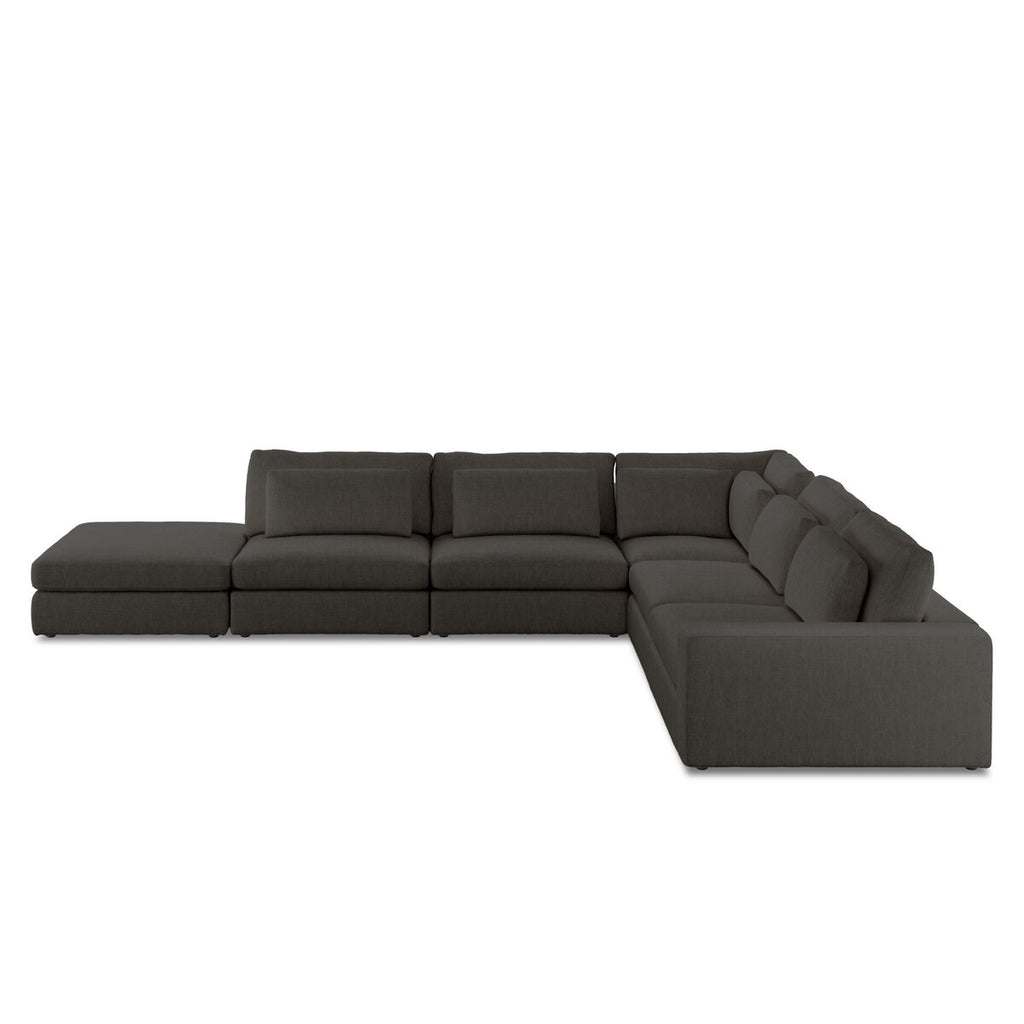 Gray sectional sofa on a white background