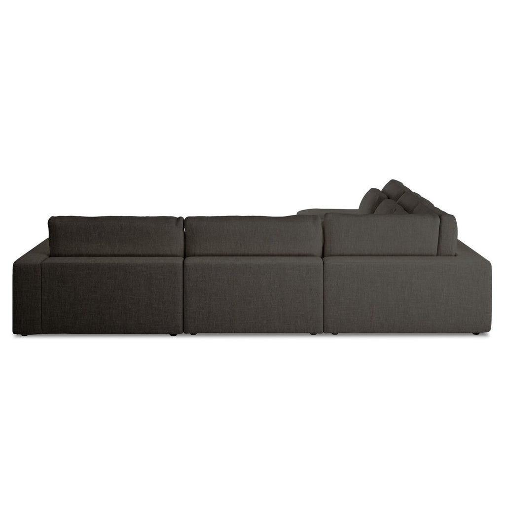 Gray sectional sofa on a white background
