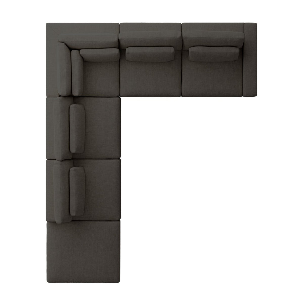 Dark gray sectional sofa on a white background