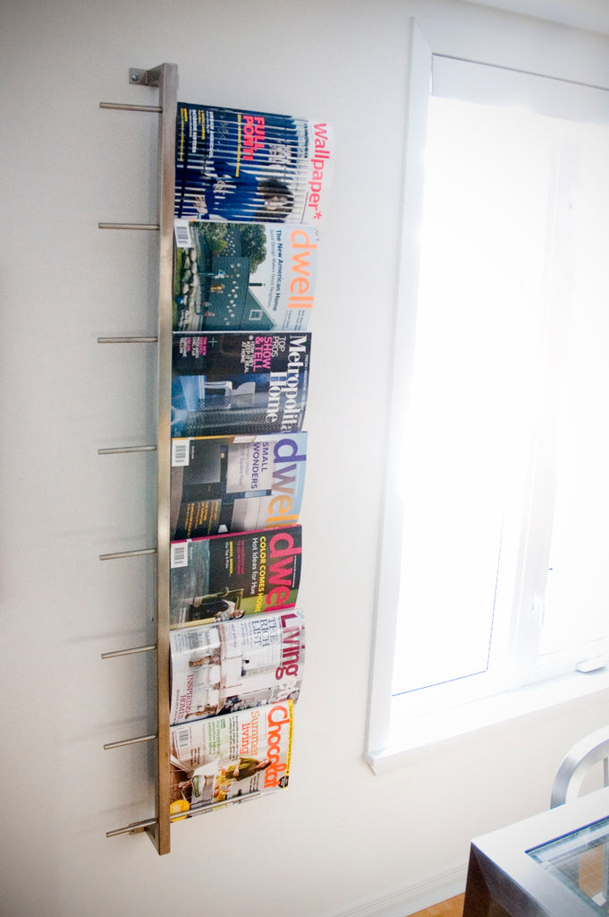 Magazine Rack – Sculptural Stainless Steel Wall Display