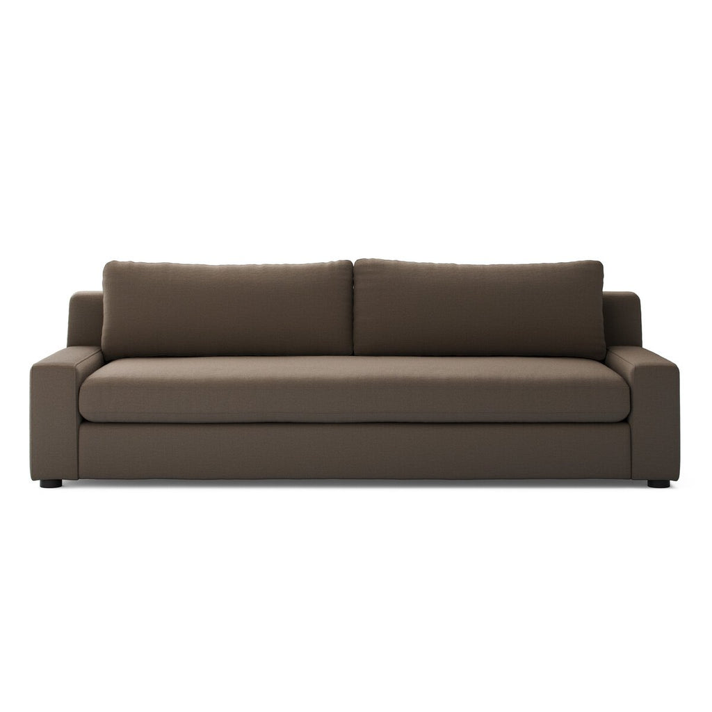 Brown ottoman on a white background