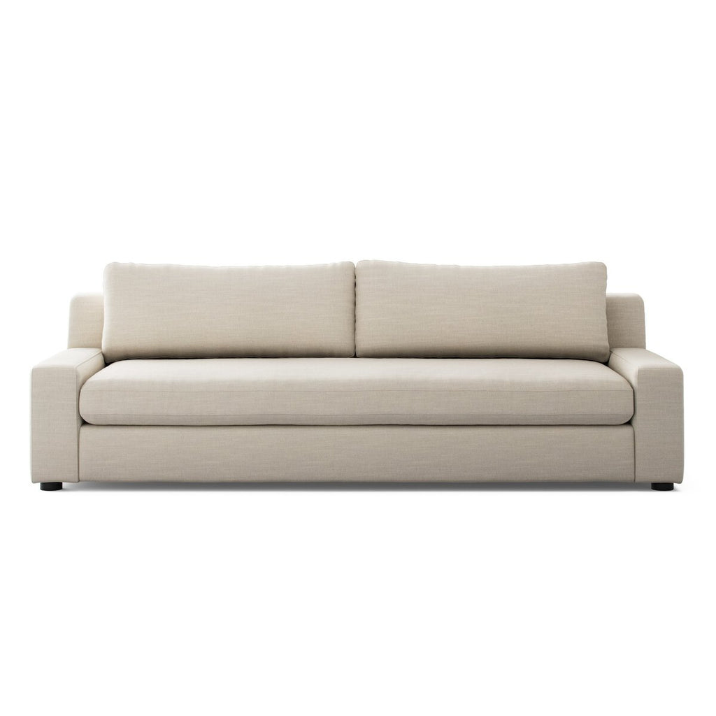 Beige sofa on a white background