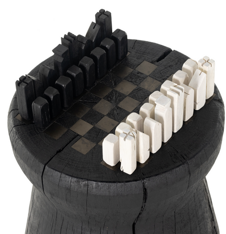 Carbonized black chess table