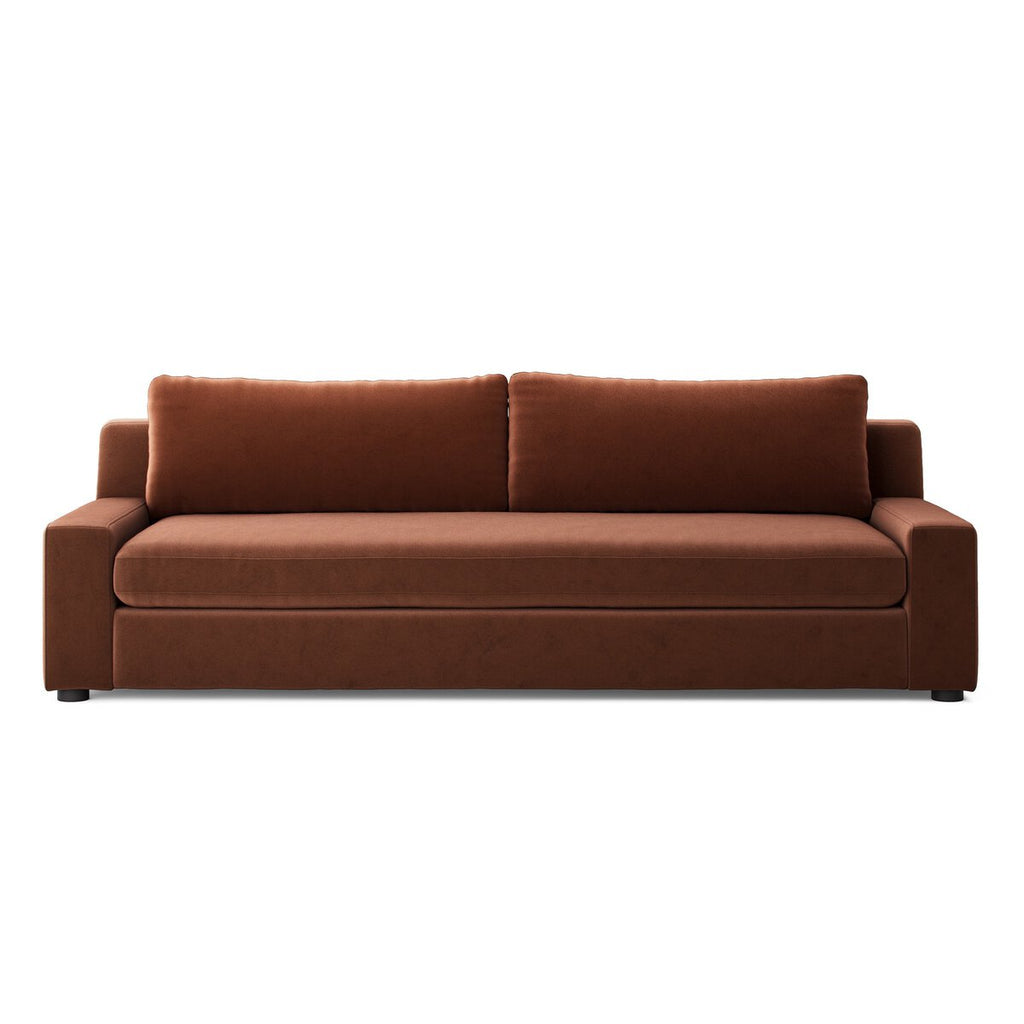Brown sofa on a white background