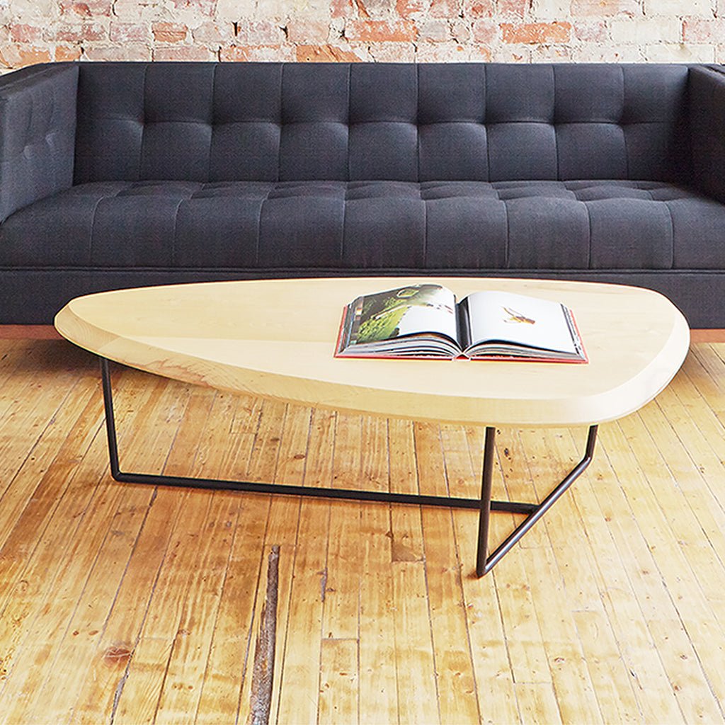 Accents Hull Coffee Table – FSC® Ash Wood with Sculptural Steel Base - Sage InteriorsSage InteriorsCoffee Table