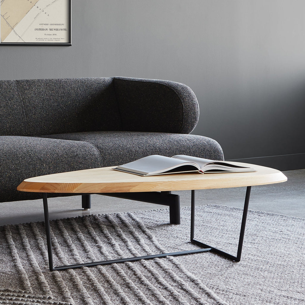 Accents Hull Coffee Table – FSC® Ash Wood with Sculptural Steel Base - Sage InteriorsSage InteriorsCoffee Table