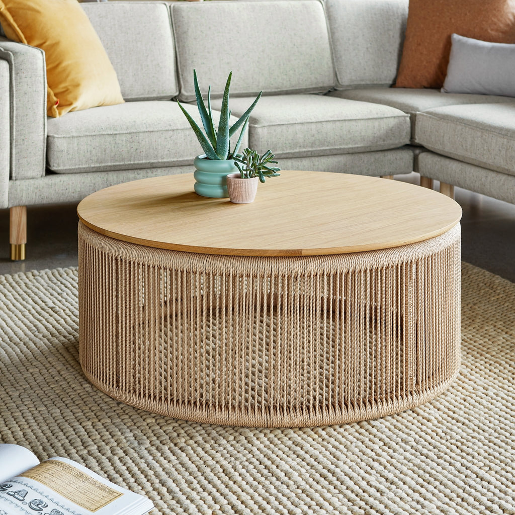 Accents Palma Coffee Table – Danish Cord & American Oak Coastal Modern Design - Sage InteriorsSage InteriorsCoffee Table