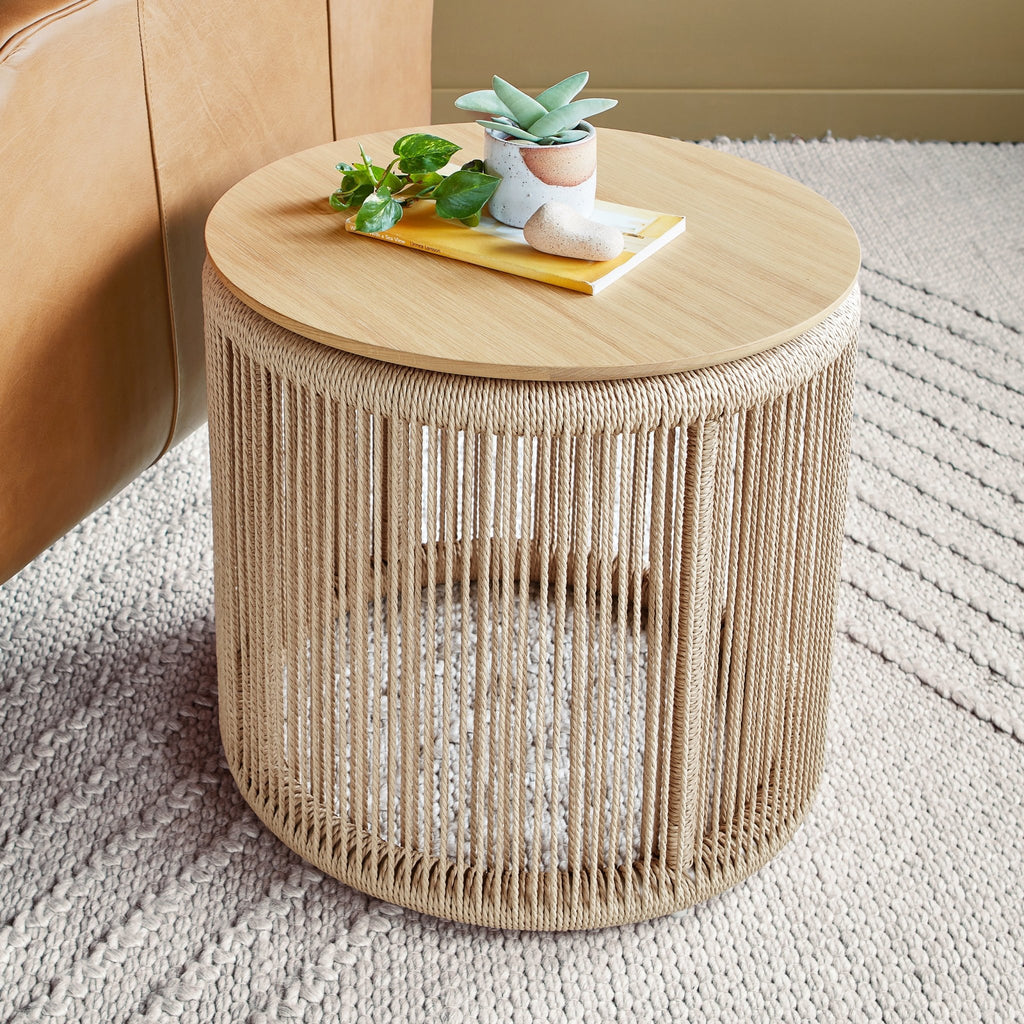 Accents Palma End Table – Danish Cord & American Oak Coastal Modern Accent - Sage InteriorsSage InteriorsEnd Table
