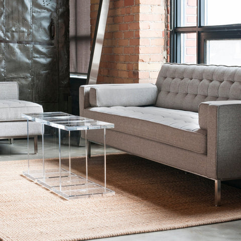 Acrylic I - Beam Accent Table – Clear Polished Modern Minimalist - Sage InteriorsSage InteriorsAccent Stool