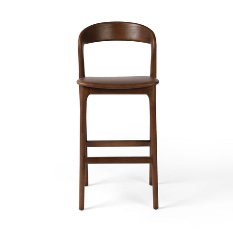 Allston Bar Stool, Leather Sonoma Coco, Delivered to You Sooner