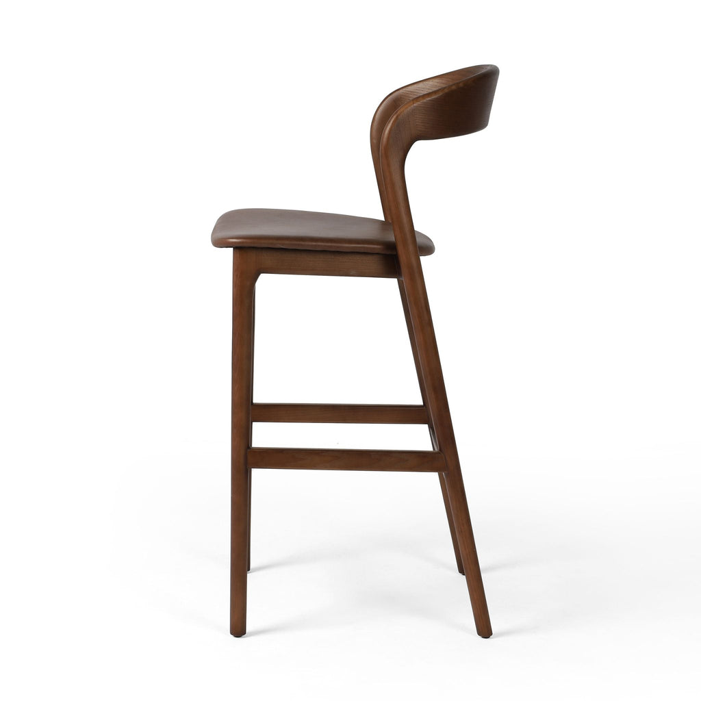 Allston Bar Stool, Leather Sonoma Coco, Delivered to You Sooner