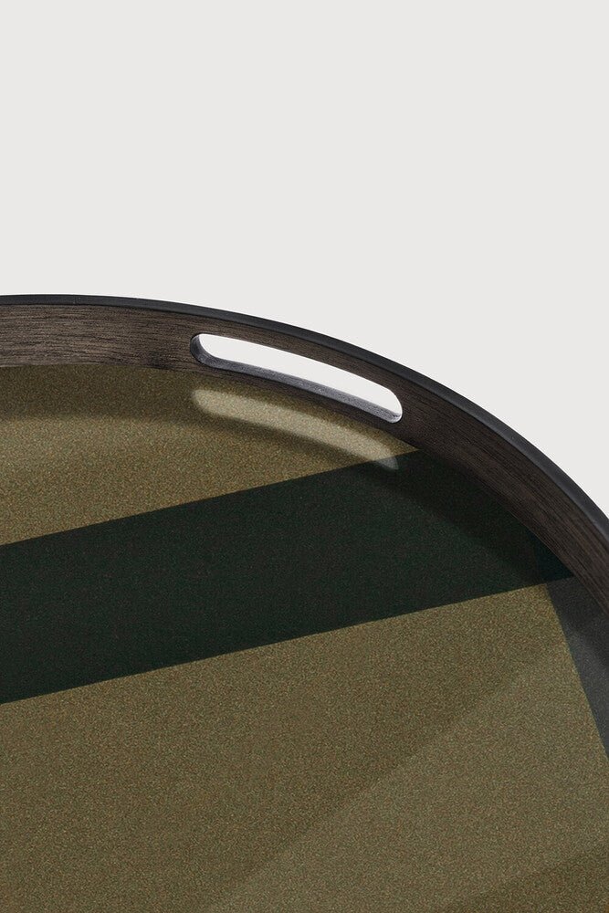 Angle Glass Tray Bronze Finish with Layered Motif Sage Interiors - Sage InteriorsEthnicrafttray