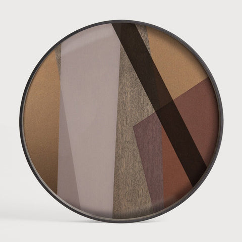 Angle Glass Tray Bronze Finish with Layered Motif Sage Interiors - Sage InteriorsEthnicrafttray