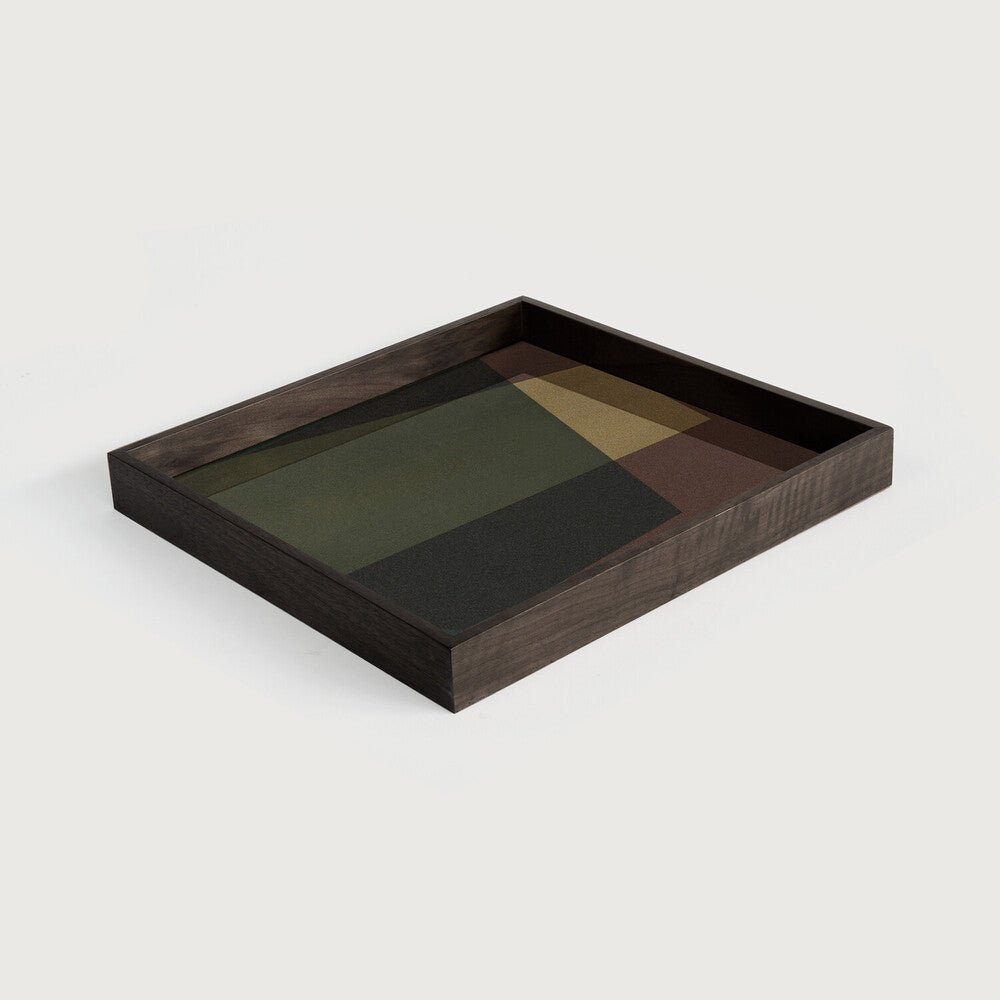 Angle Glass Tray Bronze Finish with Layered Motif Sage Interiors - Sage InteriorsEthnicrafttray