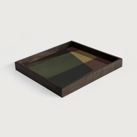Angle Glass Tray Bronze Finish with Layered Motif Sage Interiors - Sage InteriorsEthnicrafttray