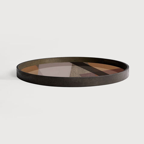 Angle Glass Tray Bronze Finish with Layered Motif Sage Interiors - Sage InteriorsEthnicrafttray
