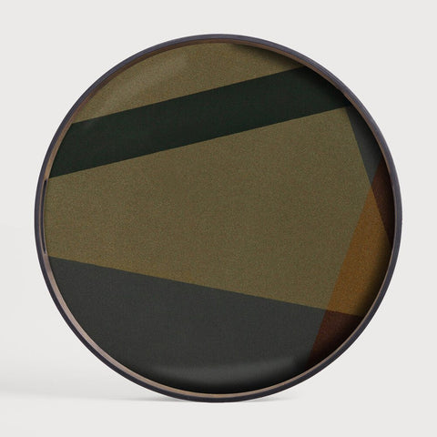 Angle Glass Tray Bronze Finish with Layered Motif Sage Interiors - Sage InteriorsEthnicrafttray