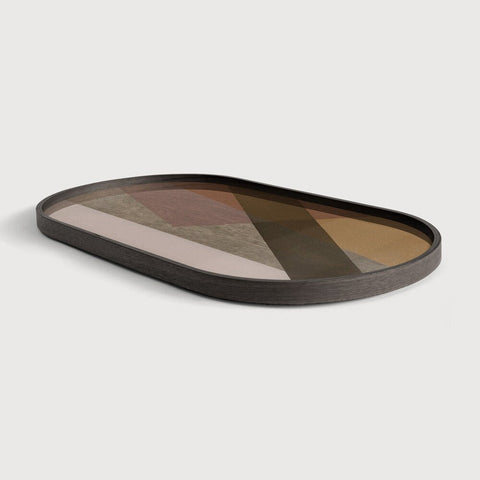 Angle Glass Tray Bronze Finish with Layered Motif Sage Interiors - Sage InteriorsEthnicrafttray