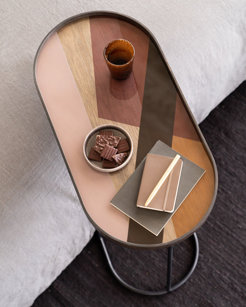 Angle Glass Tray Bronze Finish with Layered Motif Sage Interiors - Sage InteriorsEthnicrafttray