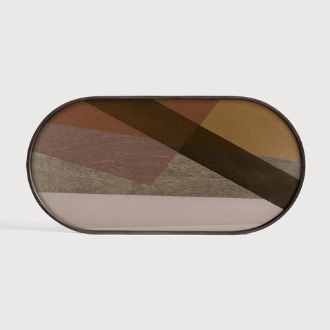 Angle Glass Tray Bronze Finish with Layered Motif Sage Interiors - Sage InteriorsEthnicrafttray