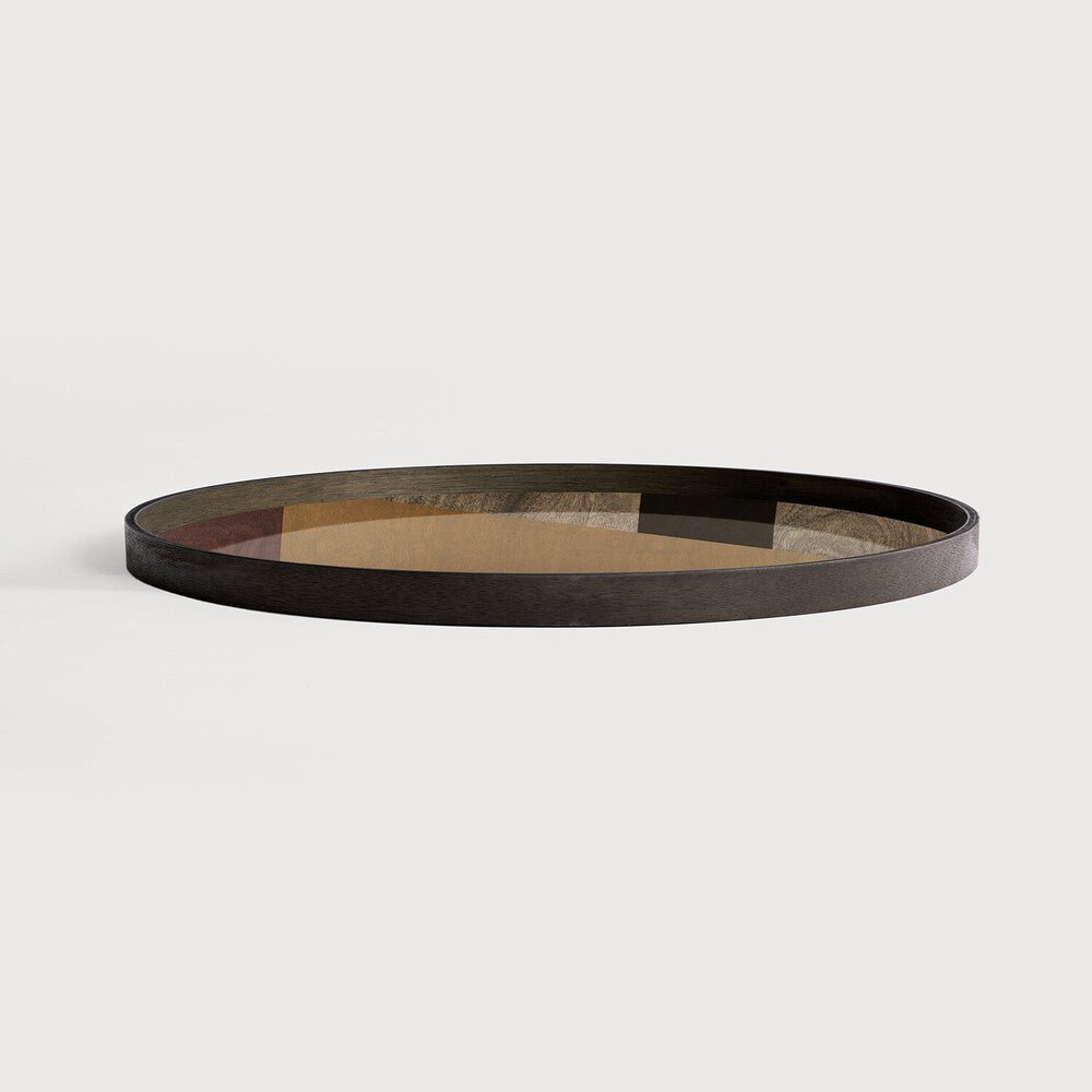 Angle Glass Tray Bronze Finish with Layered Motif Sage Interiors - Sage InteriorsEthnicrafttray